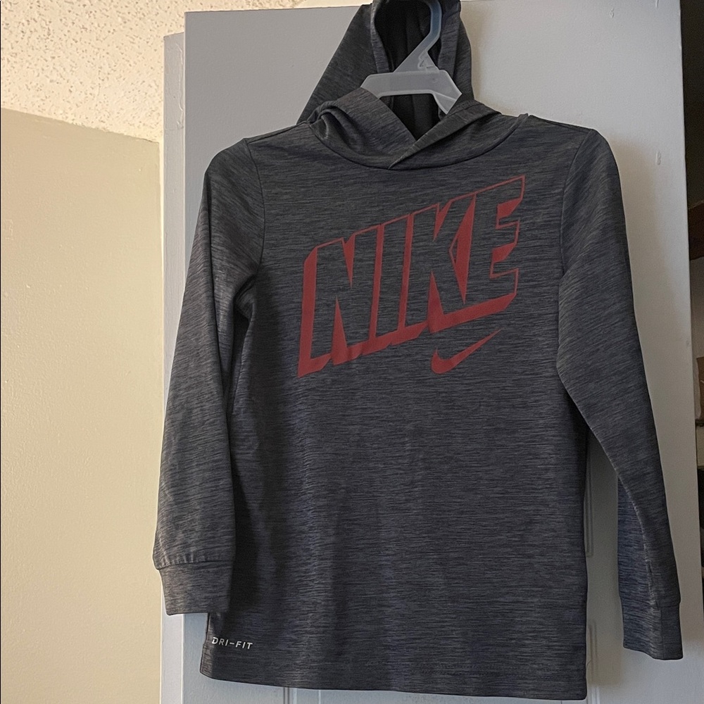 Nike Kids Charcoal and Crimson Hoodie